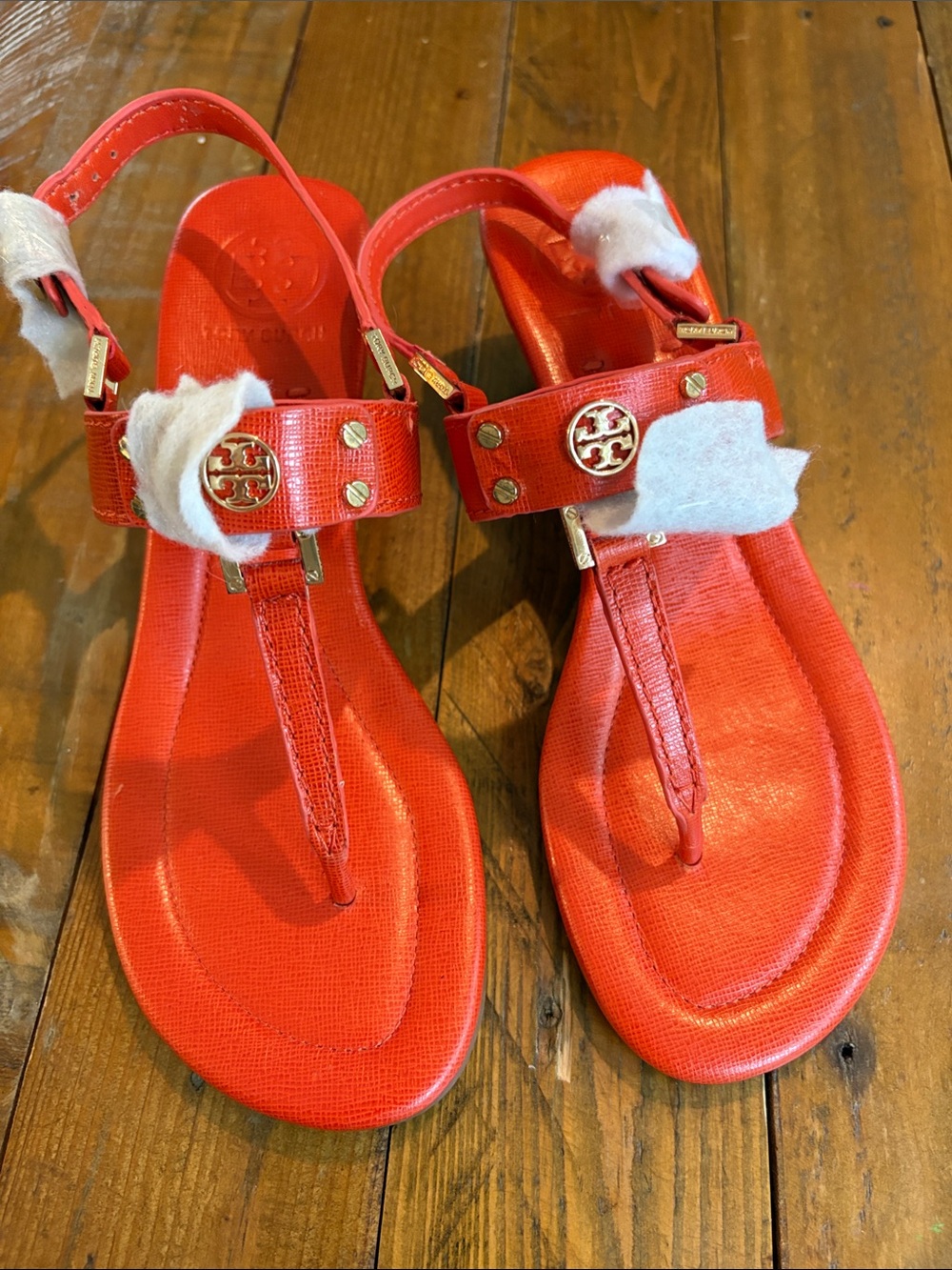 Tory Burch Robinson Wedge Sandals with Gold Hardware